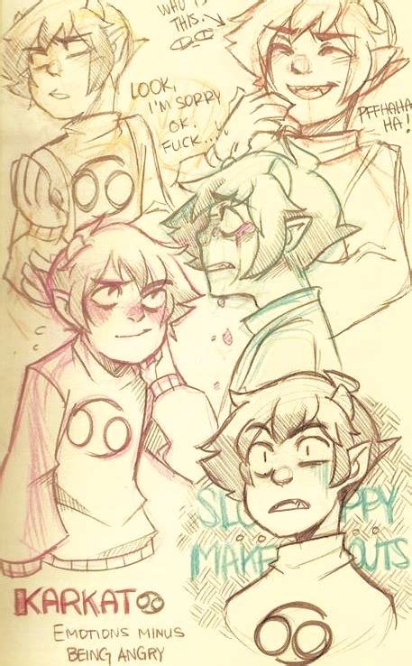 Mspa Booru Crying Karkat Vantas Karkinophile Sketch Smiling Karkat