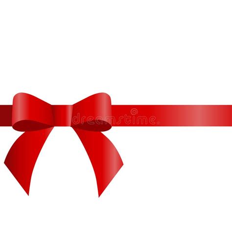 Decorative Red Bow With Horizontal And Vertical Red Ribbon Stock Vector