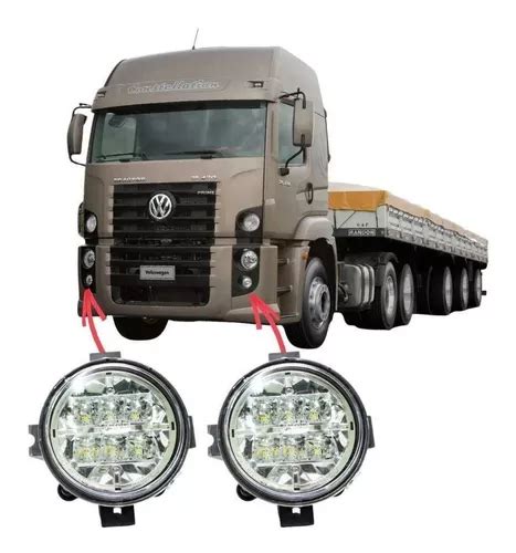 Par Farol Auxiliar Milha Neblina Led Vw Constellation Ap Frete Gr Tis