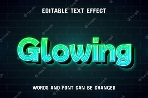 Premium Vector Glowing 3d Text Effect