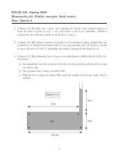 HW6 Pdf ENGR 225 Spring 2023 Homework 6 Fluids Concepts Fluid