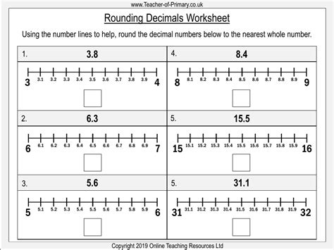 Rounding Decimals Worksheet Maths Year 4