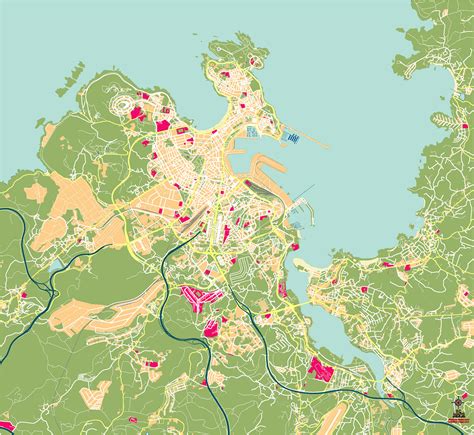 A Coruña AM mapa vectorial illustrator eps Bc Maps mapa vectorial eps