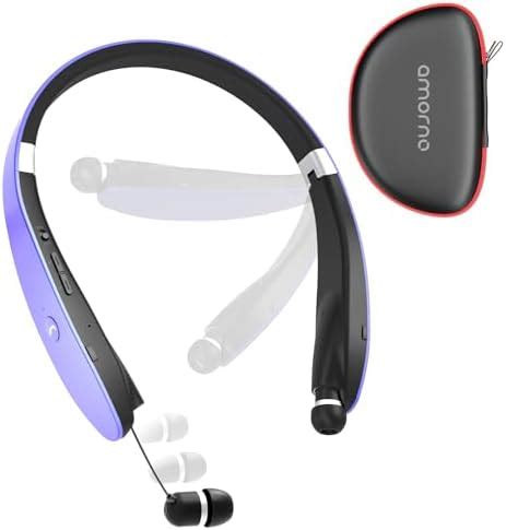 Amazon Neckband Bluetooth Headphones Retractable Earbuds IPX5