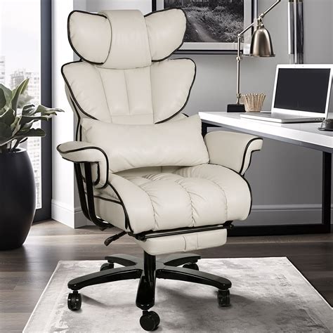 SeekFancy Big and Tall Executive Office Chair, Ergonomic PU Leather ...