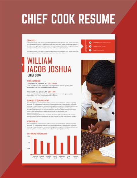 Chief Cook Resume Template in Publisher, Word, PSD, Pages - Download ...