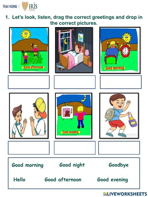 English about Greeting for Kids worksheet