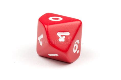 A Single Red Ten Sided Die Stock Image Image Of Dragons 38242651