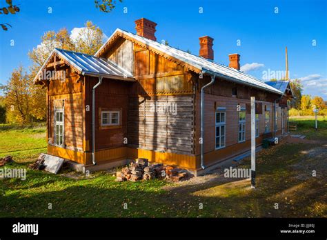 Country train station, vintage wooden architecture Stock Photo - Alamy