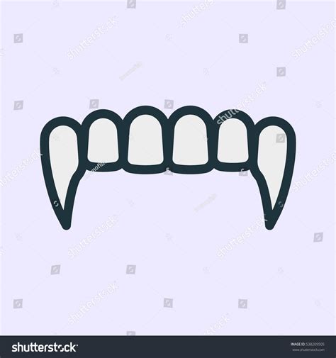 Vampire Fangs Teeth Minimal Color Flat Stock Vector (Royalty Free ...