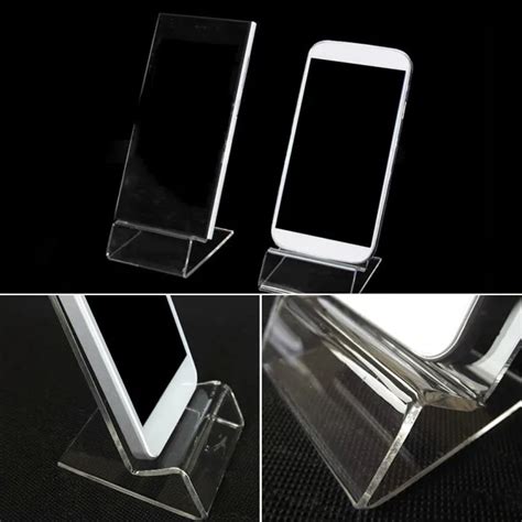 Clear Acrylic Cell Phone Mobile Phone Display Stands Business Card