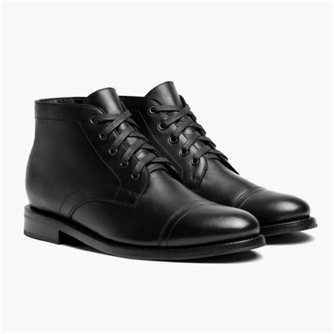 Men's Cadet Lace-Up Boot In Black Leather - Thursday Boot Company