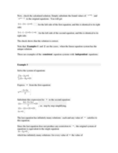 Solution Solution Of The Linear System Of Two Equations In Two