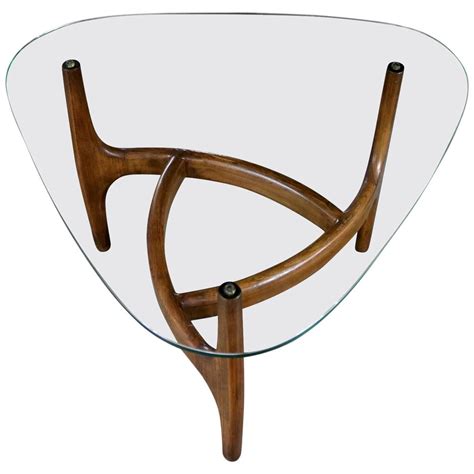 Adrian Pearsall Style Triangular Glass Top Side Table Mid Century Modern At 1stdibs