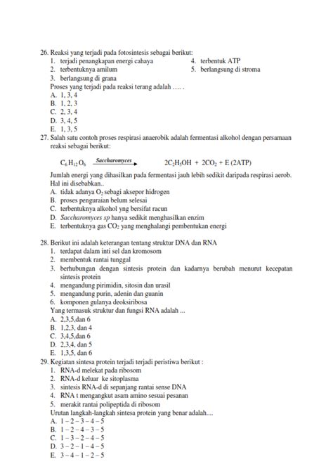 Biologi Gonzaga Try Out 6 Biologi Jakarta