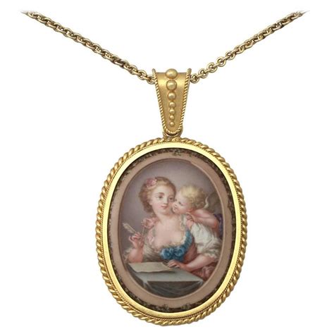 K Yellow Gold Miniature Portrait Pendant Antique Victorian At Stdibs