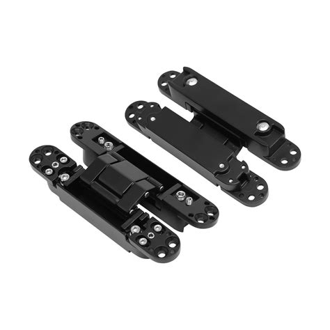 Pack Inch Black Invisible Door Hinges Heavy Duty Zinc Alloy Hidden