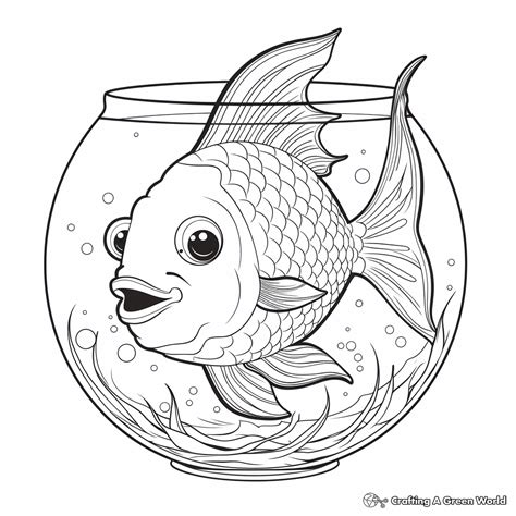 Fish Bowl Coloring Pages Free Printable