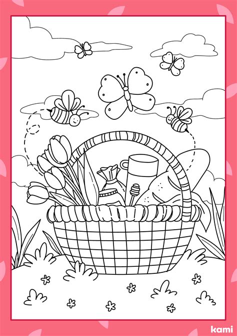 Spring Break Picnic Basket Coloring Sheet For Teachers Perfect For