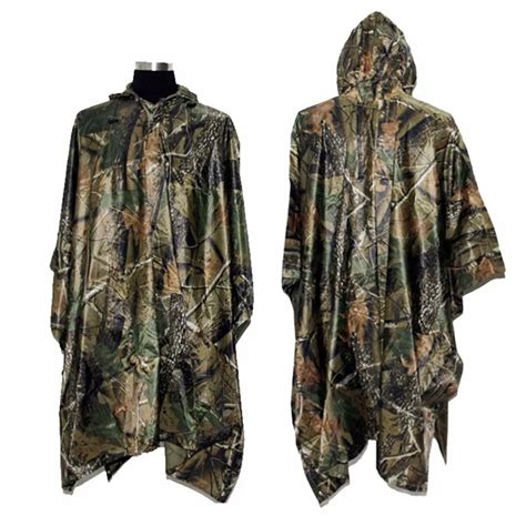 Vilead Polyester Realtree Maple Camo Men Women Raincoat Poncho Waterproof Tent Mat For