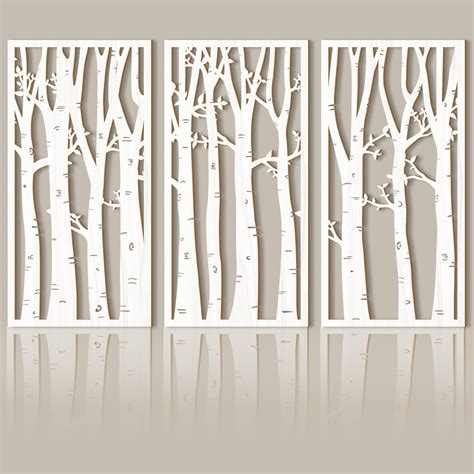 Amazon Bincue Large D Wood Wall Art Carved Panels Birch Tree