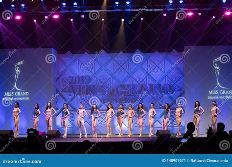 Miss Grand Bangkok 2019 Group Show Contestants Editorial Photo Image