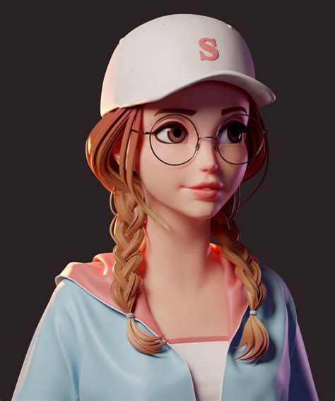 ArtStation - Glasses Girl, Shun | Cute girl illustration, Cute cartoon ...