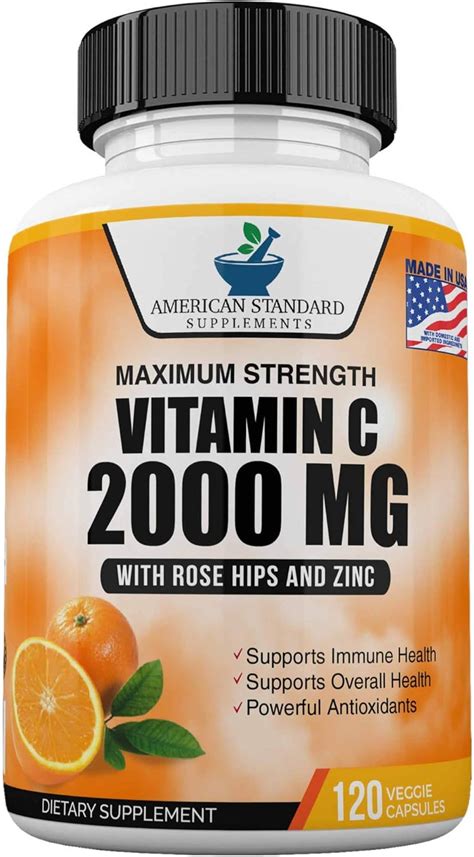 Amazon Vitamin C 2000mg With Zinc 40mg Per Serving And Rose Hips