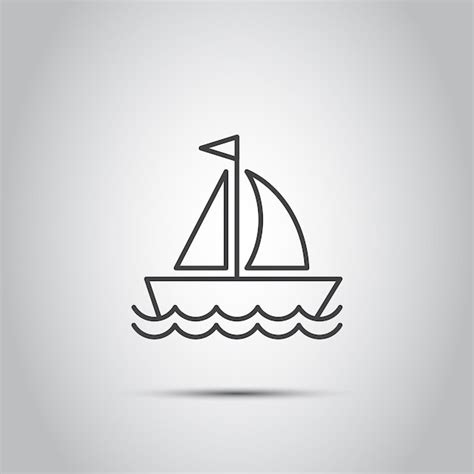 Icono De Velero En Estilo Plano Ilustraci N Vectorial De Barco En Un