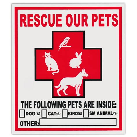 2-Pack Pet Rescue Window Stickers Decals | Alert To Fire Department ...