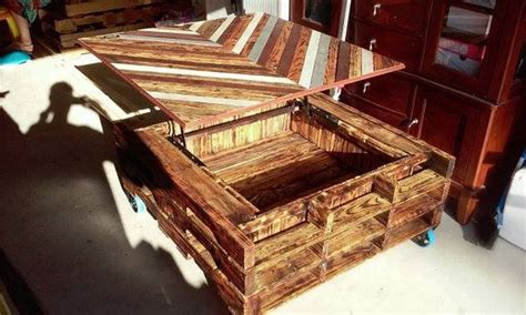 Upcycled Pallet Table With Storage Pallet Ideas