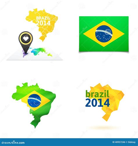 Mapa Simple Plano Del Brasil Ilustración Del Vector Ilustración De