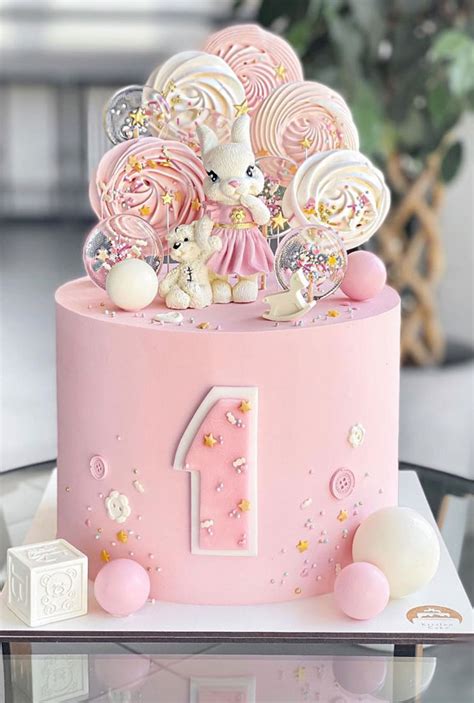 50 Best Birthday Cake Ideas in 2022 : Pink Baby 1st Birthday Cake