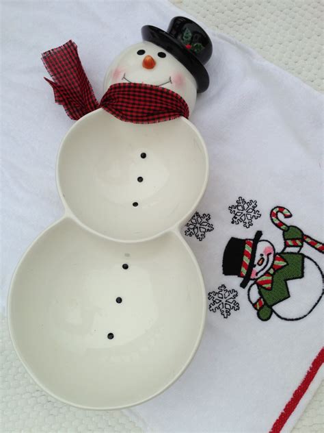 Vintage Glazed Ceramic Snowman Serving Dish Haute Juice