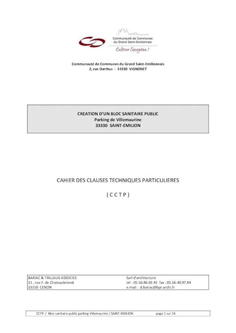 PDF CAHIER DES CLAUSES TECHNIQUES PARTICULIERES Documents