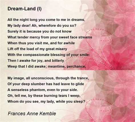 Dream-Land (I) by Frances Anne Kemble - Dream-Land (I) Poem