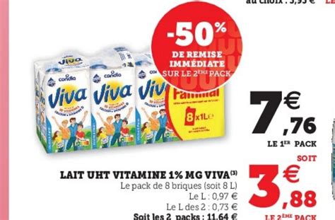 Promo Lait Uht Vitamine Mg Viva Chez Super U