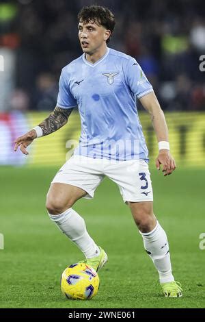 Lazio S Italian Defender Luca Pellegrini Controls The Ball During The