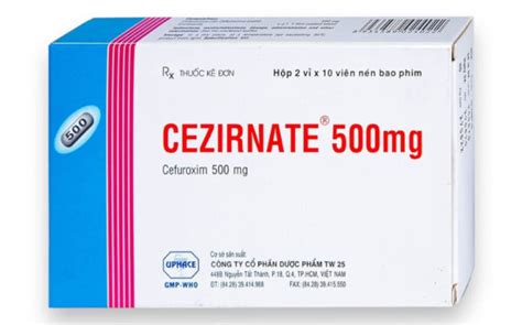 Cezirnate 500mg 2 vỉ x 10 viên Thuốc Điều Trị Nhiễm Khuẩn Sơn