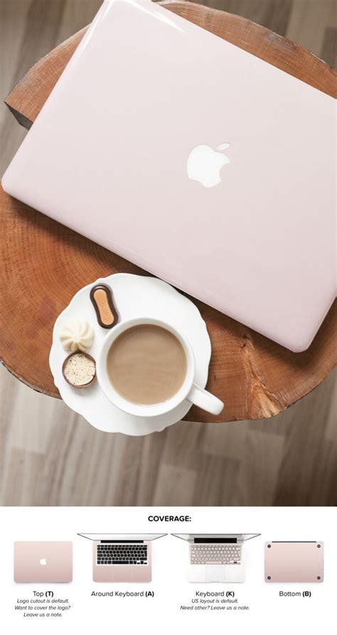 Macbook Pro Vinyl Cover Rose Gold Color Macbook Air Skin Light Pink