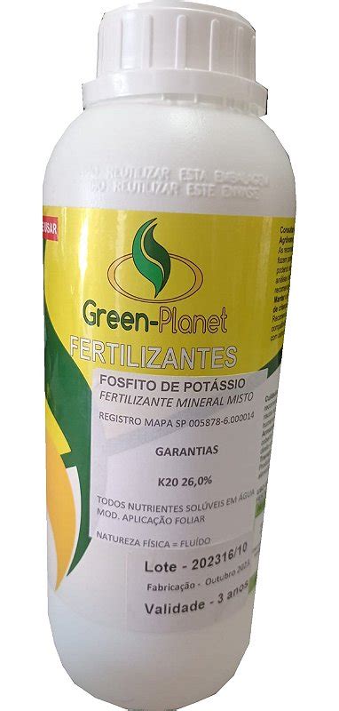 Fertilizante Foliar Fosfito De Potássio K2o 26 1 Litro Agromaxx