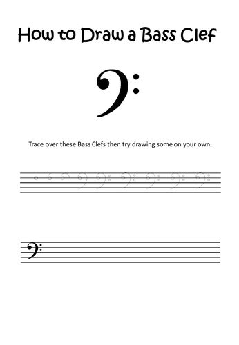 How To Draw A Bass Clef Music Distance Learning Teaching Resources