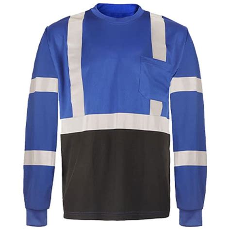 Gss Non Ansi Blue Reflective Long Sleeve Safety Shirt