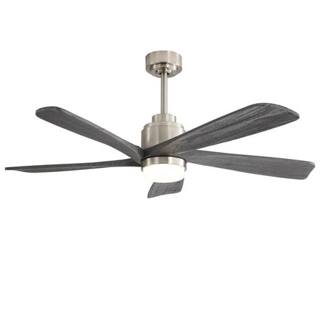 Sofucor In Indoor Outdoor Smart Downrod Nickel Wood Ceiling Fan