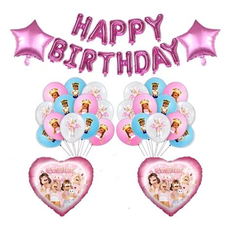 ROBLOX GIRLS GAMING Latex Foil Birthday Party Balloons Decoration Set