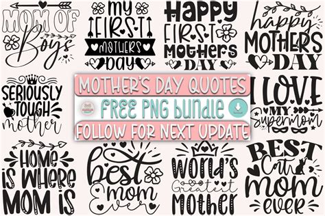 Free Png Mothers Day Quotes Svg Bundle Gráfico Por Handmade Craft 2