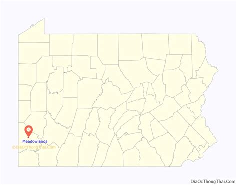 Map of Meadowlands CDP, Pennsylvania