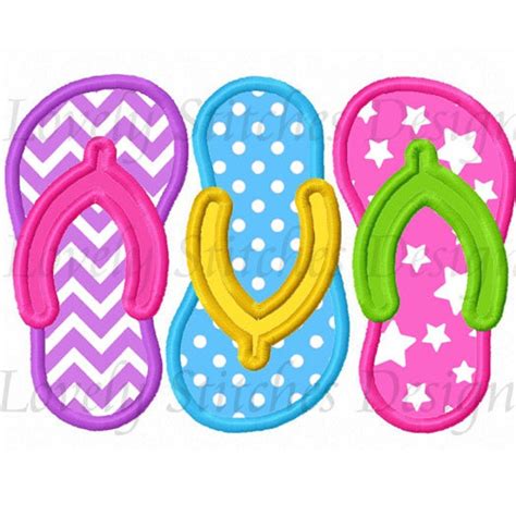 Flip Flop Applique Etsy