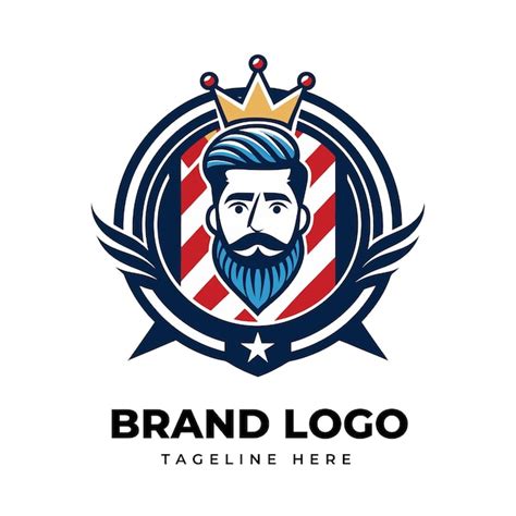 Vintage Barber Shop Logo With Scissors And Beard Premium AI Generated