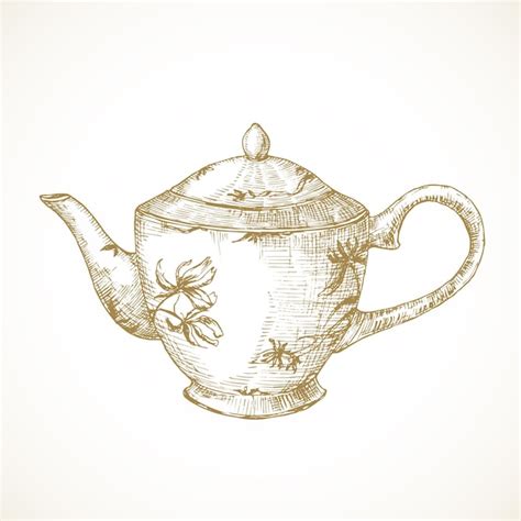 Premium Vector Cottagecore Style Tea Pot Hand Drawn Sketch Vector